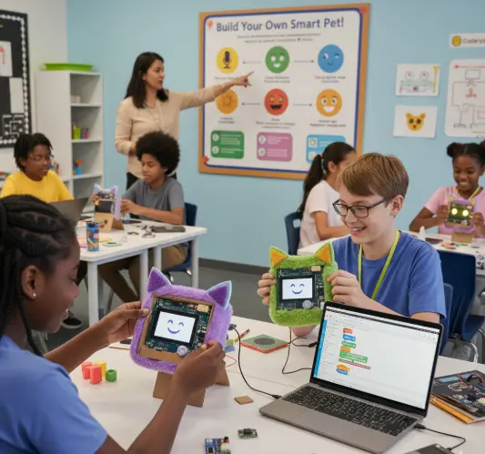 UNIHIKER K10 Lesson1: Build a Light-Responsive Virtual Pet Dog